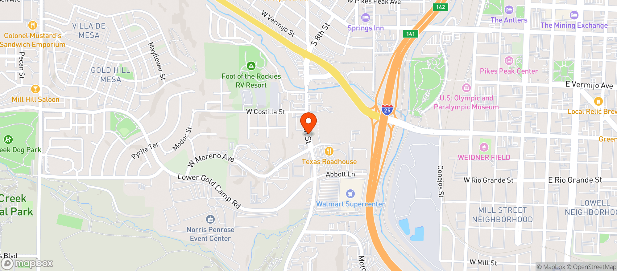 Map showing 8th Street Liquor