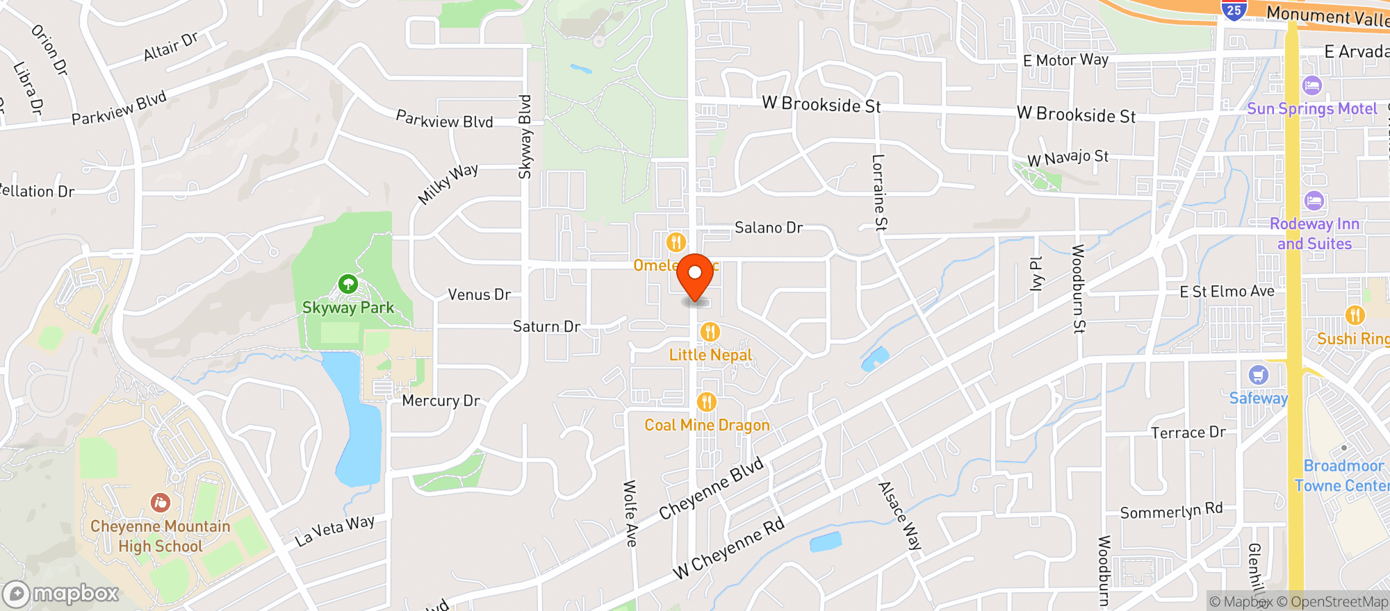 Map showing Paninos Restaurant
