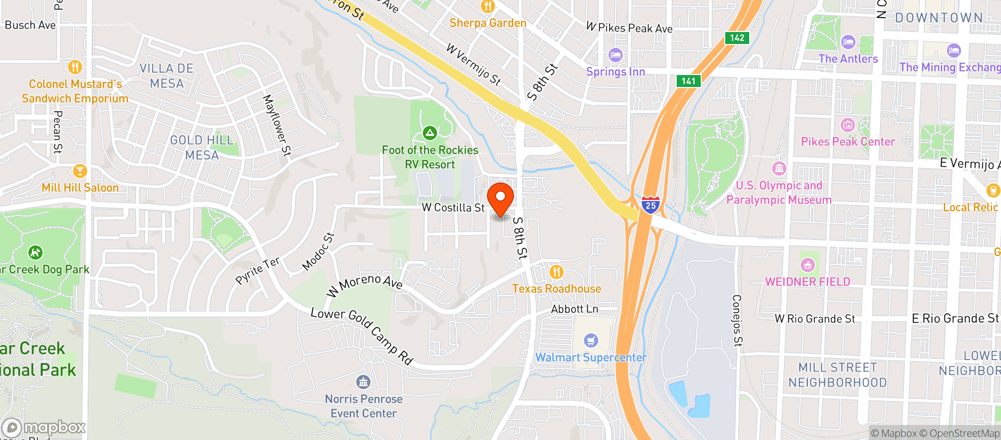 Map showing Silver Stem Broadmoor