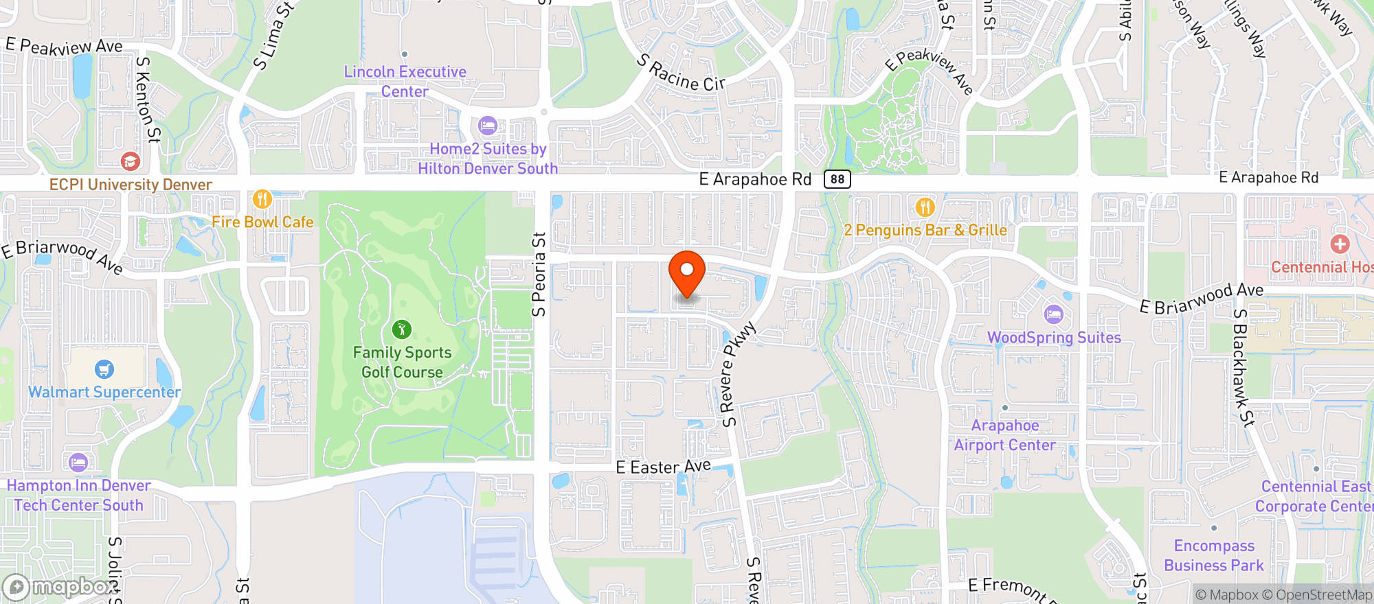 Map showing Door Dash
