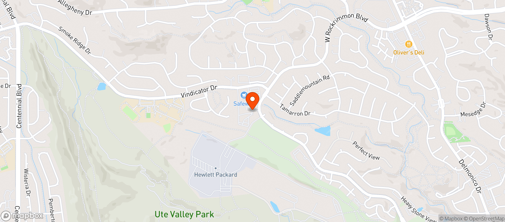 Map showing Safeway