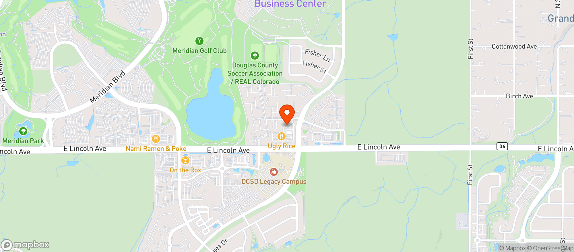 Map showing LINCOLN WINE AND SPIRITS