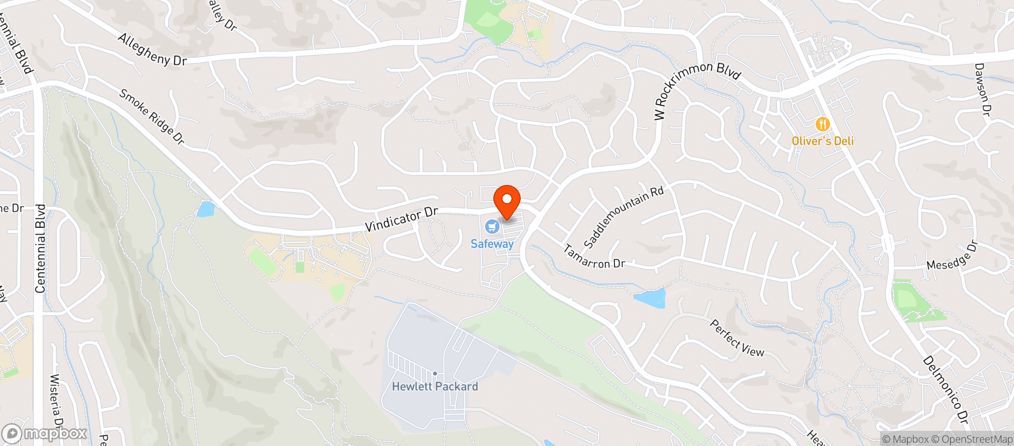 Map showing Pinon Valley Liquors