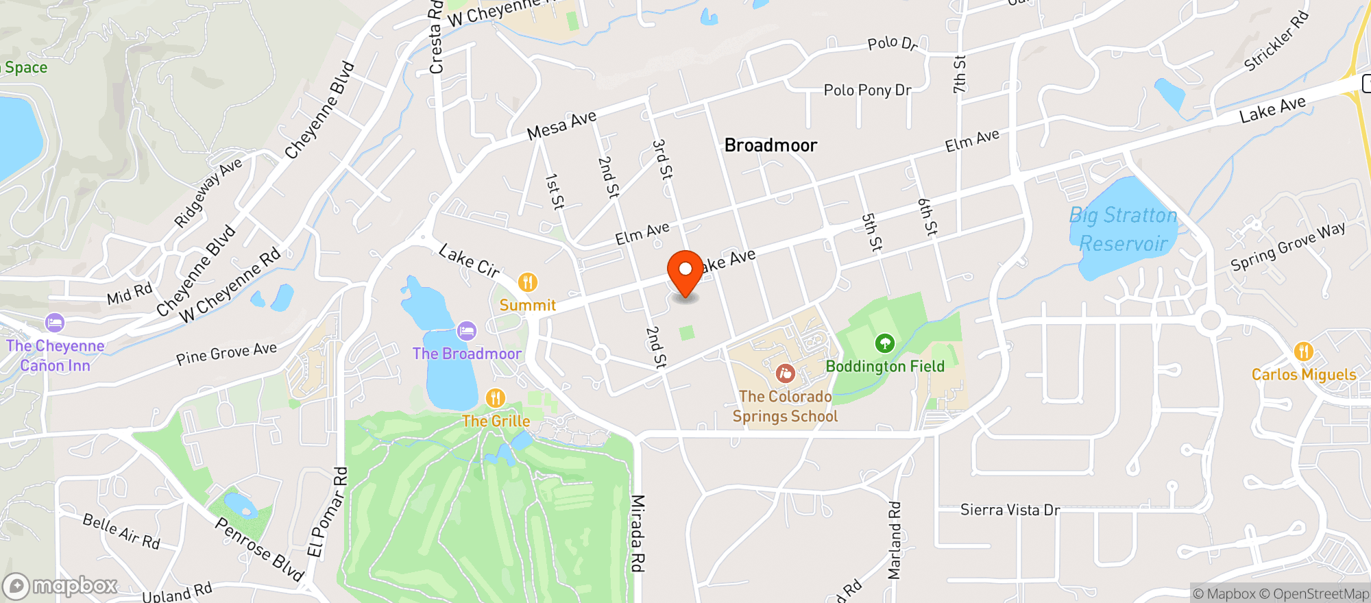 Map showing Cheyenne Mtn Country Club