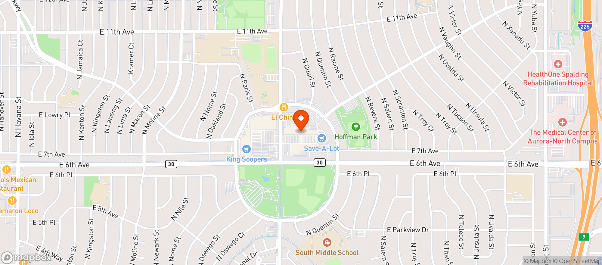 Map showing Hoffman Heights Liquor