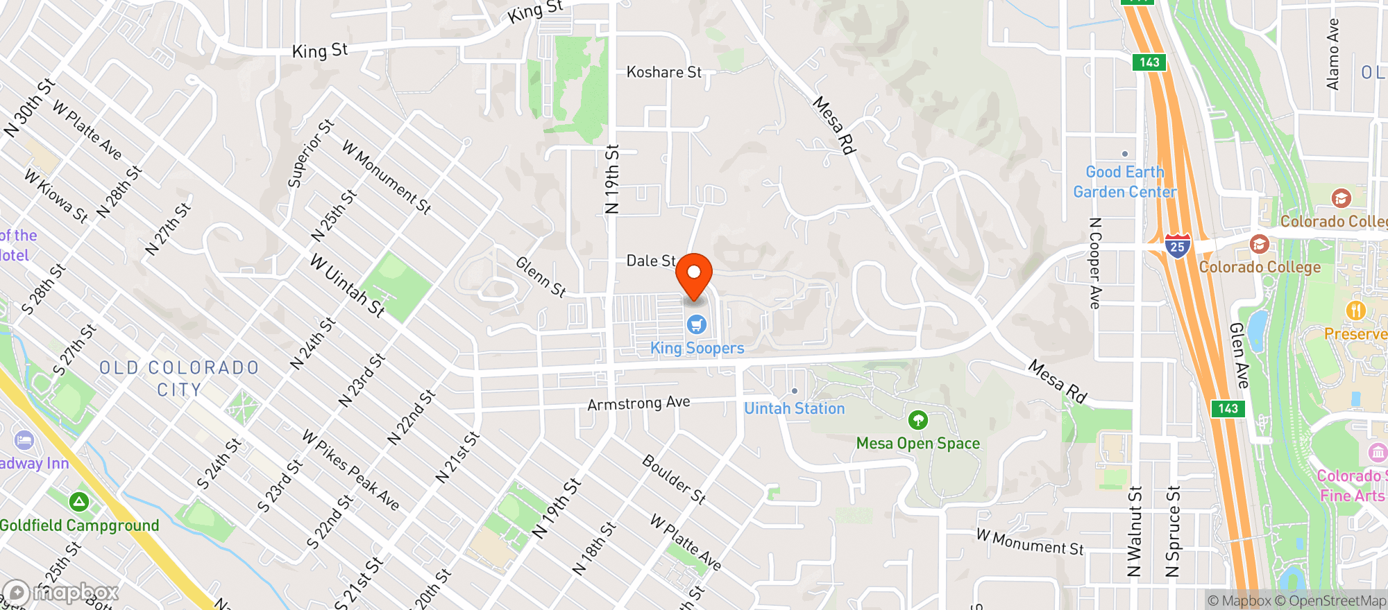 Map showing King Soopers