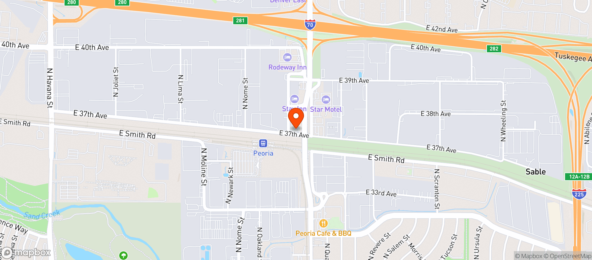 Map showing The Herbal Center Peoria