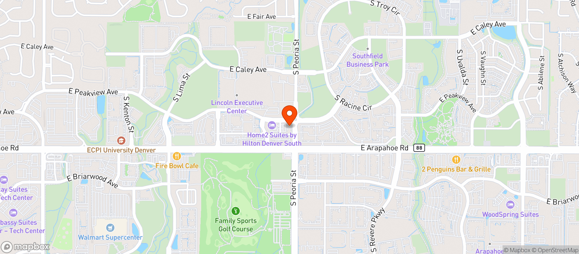 Map showing Peakview Wine & Spirits