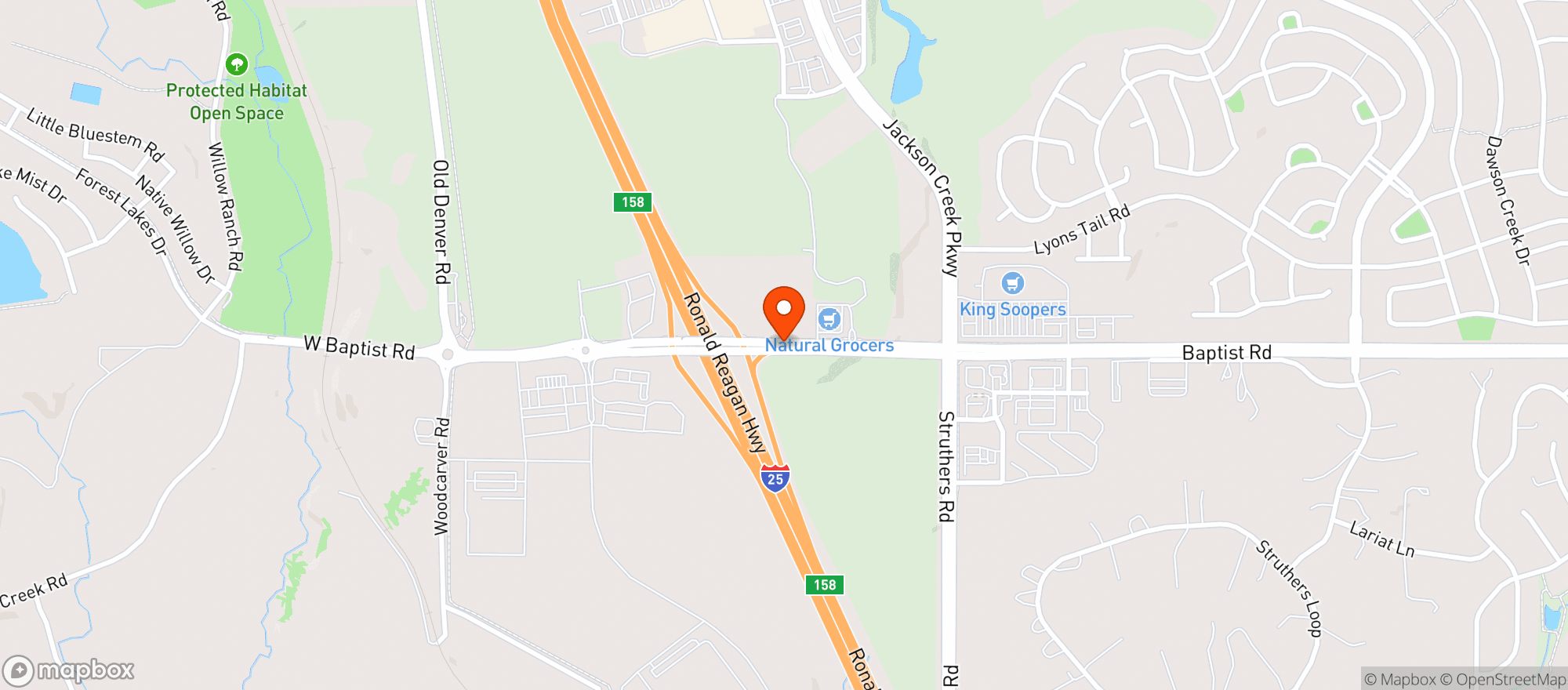 Map showing Eagle Wine & Spirits - Co Spgs.