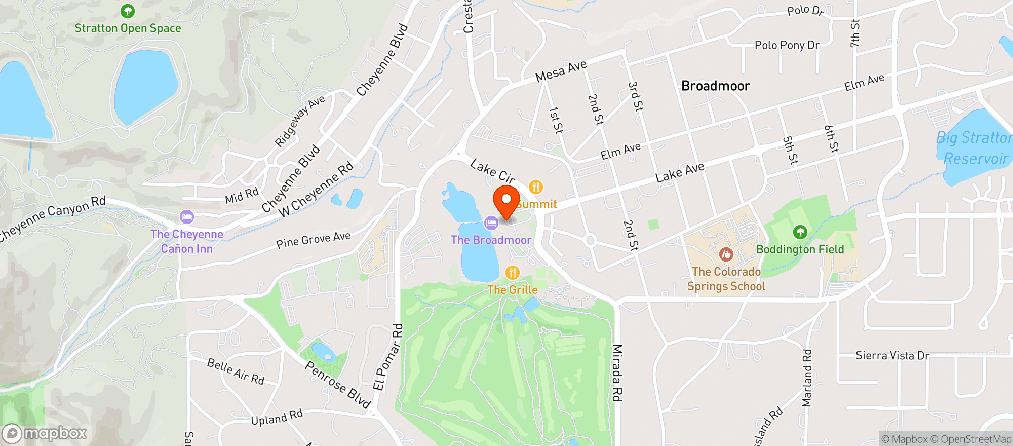 Map showing Xanterra Broadmoor Hotel