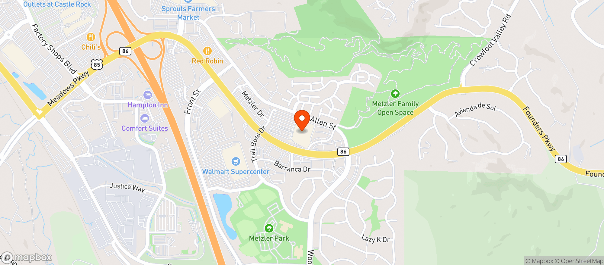 Map showing Target - Castle Rock