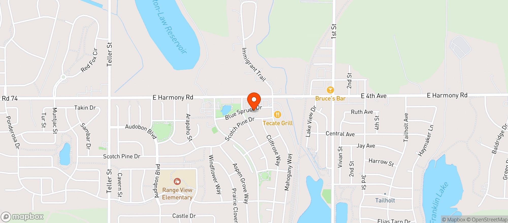 Map showing Scotch Pine Liquor