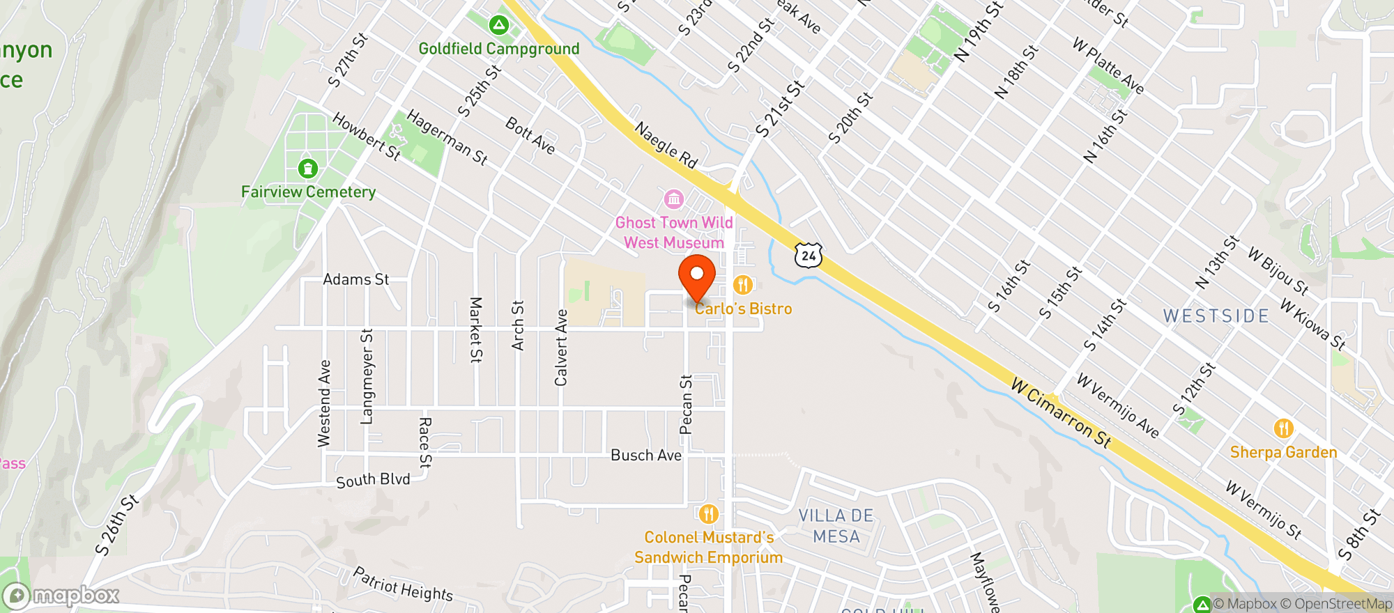Map showing Eagles Lodge