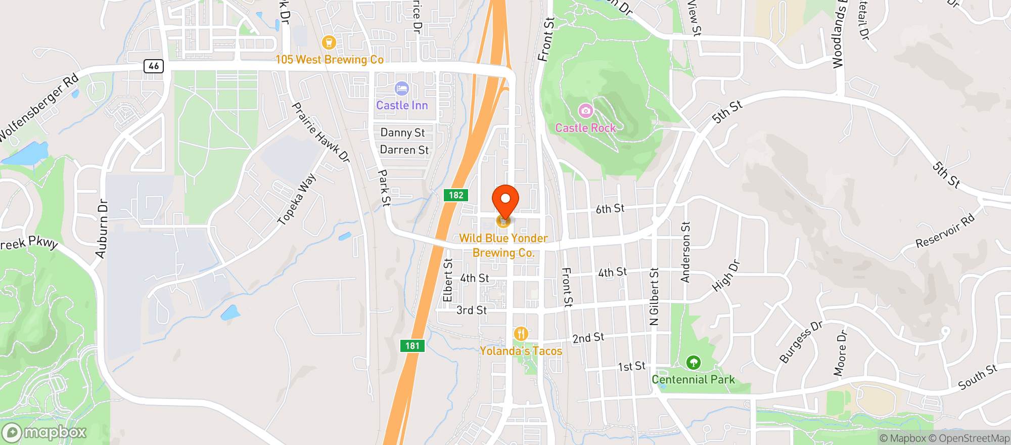 Map showing Wild Blue Yonder Brewing Co.