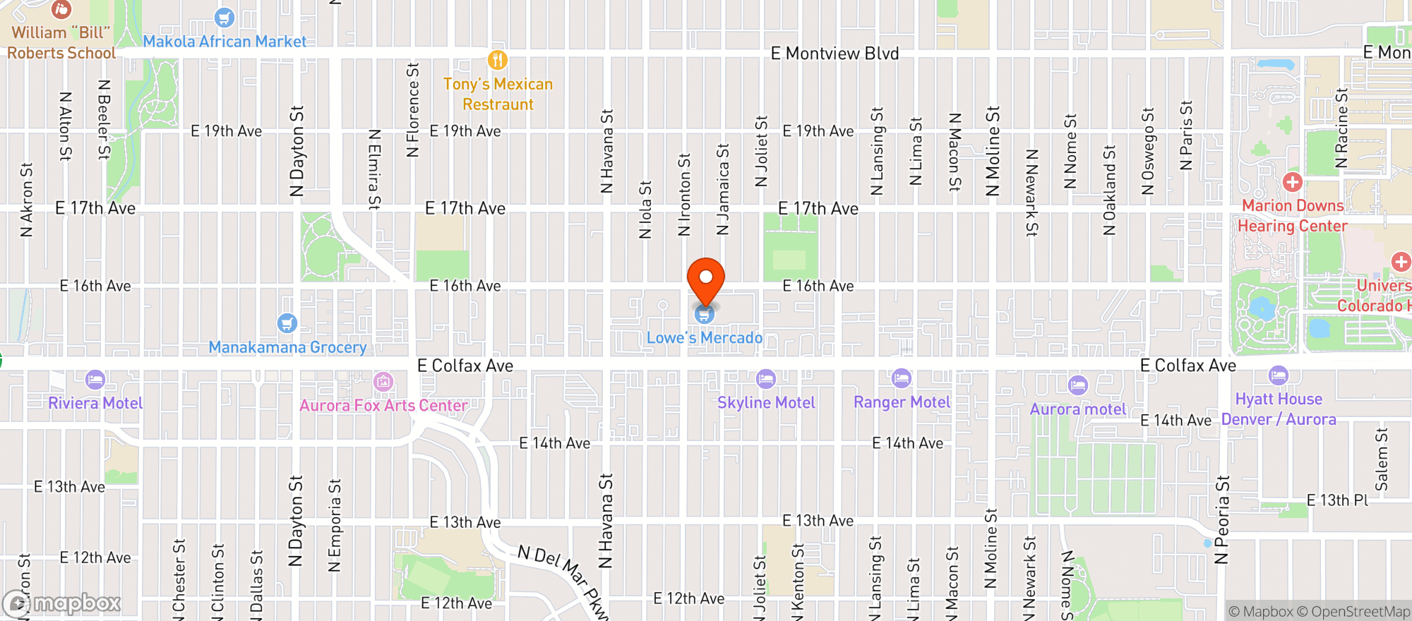 Map showing Lowes Mercado