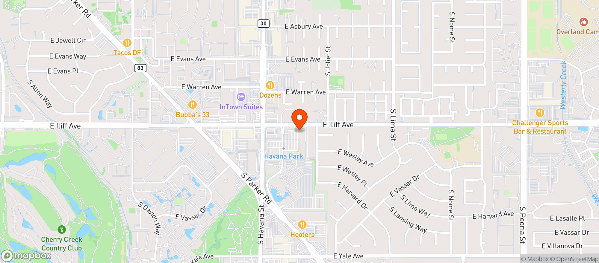 Map showing Havana Park Liquors
