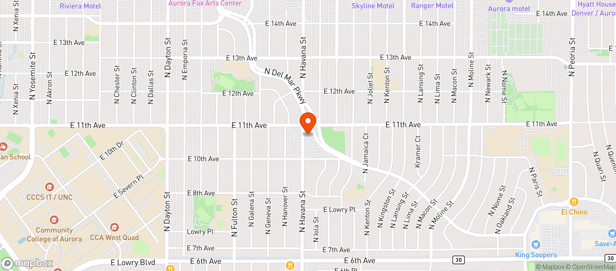 Map showing Courtesy Liquors