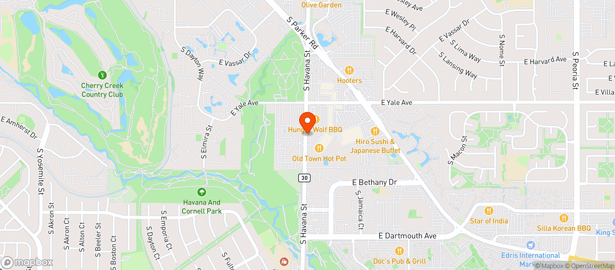 Map showing Front Range Kratom/CBD