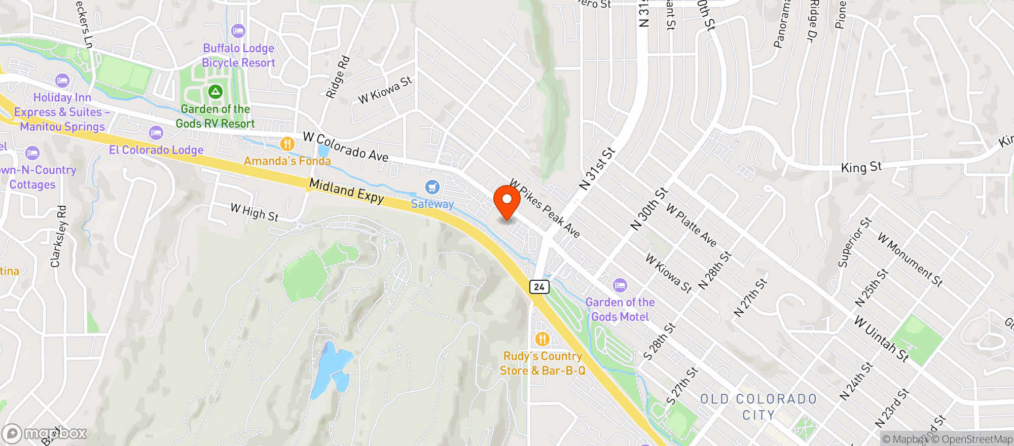 Map showing Red Rock Liquors