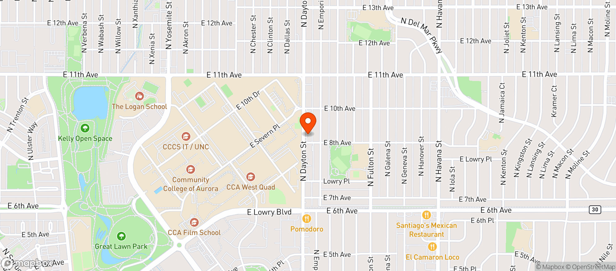 Map showing Dayton Liquors