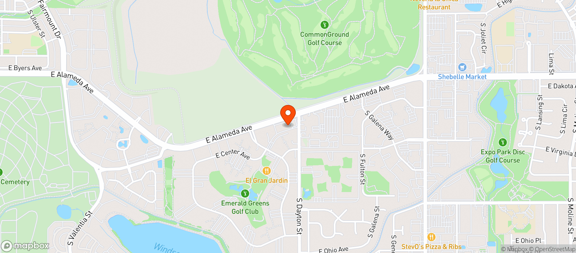 Map showing Alameda Liquor Mart