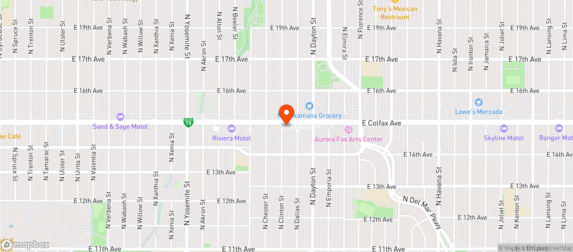 Map showing Harrys Liquors