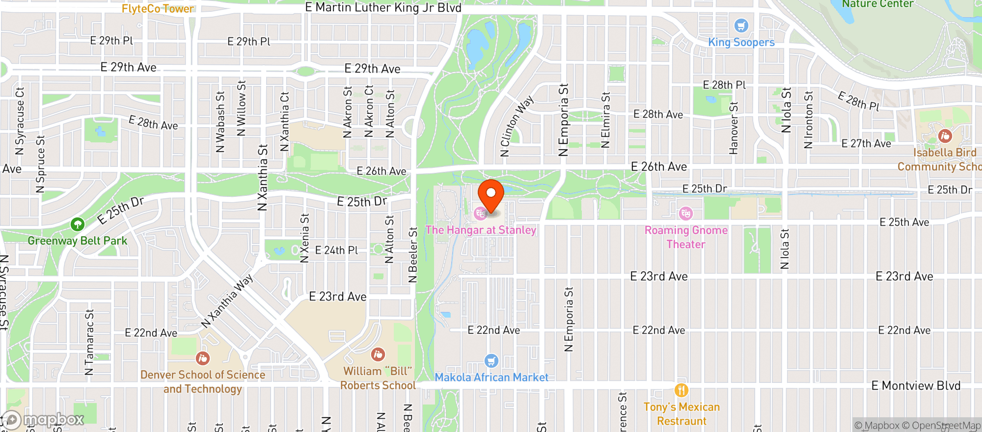 Map showing Create Kitchen and Bar