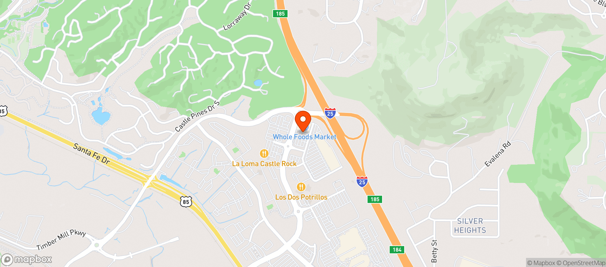 Map showing Whole Foods - Castle Rock