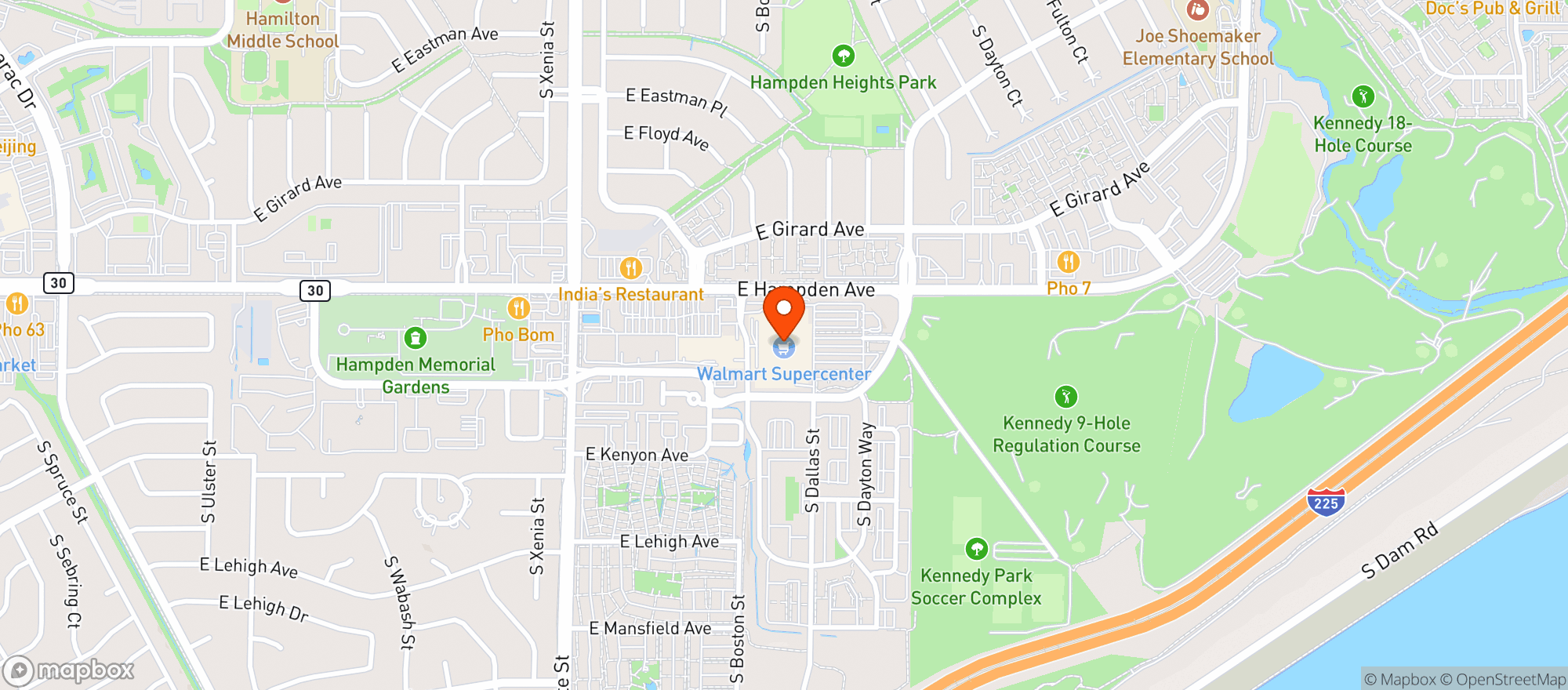 Map showing Walmart Supercenter #3566
