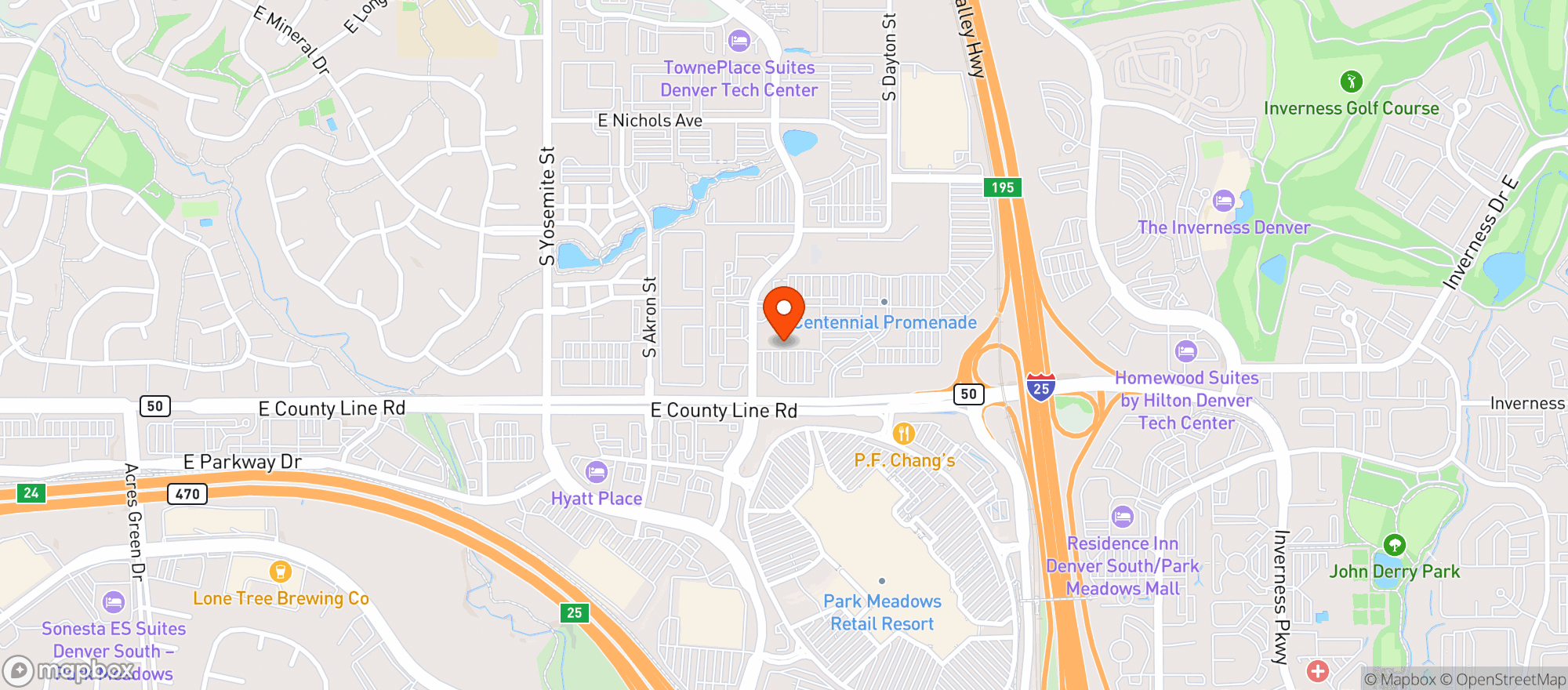 Map showing Total Wine & More - Centennial