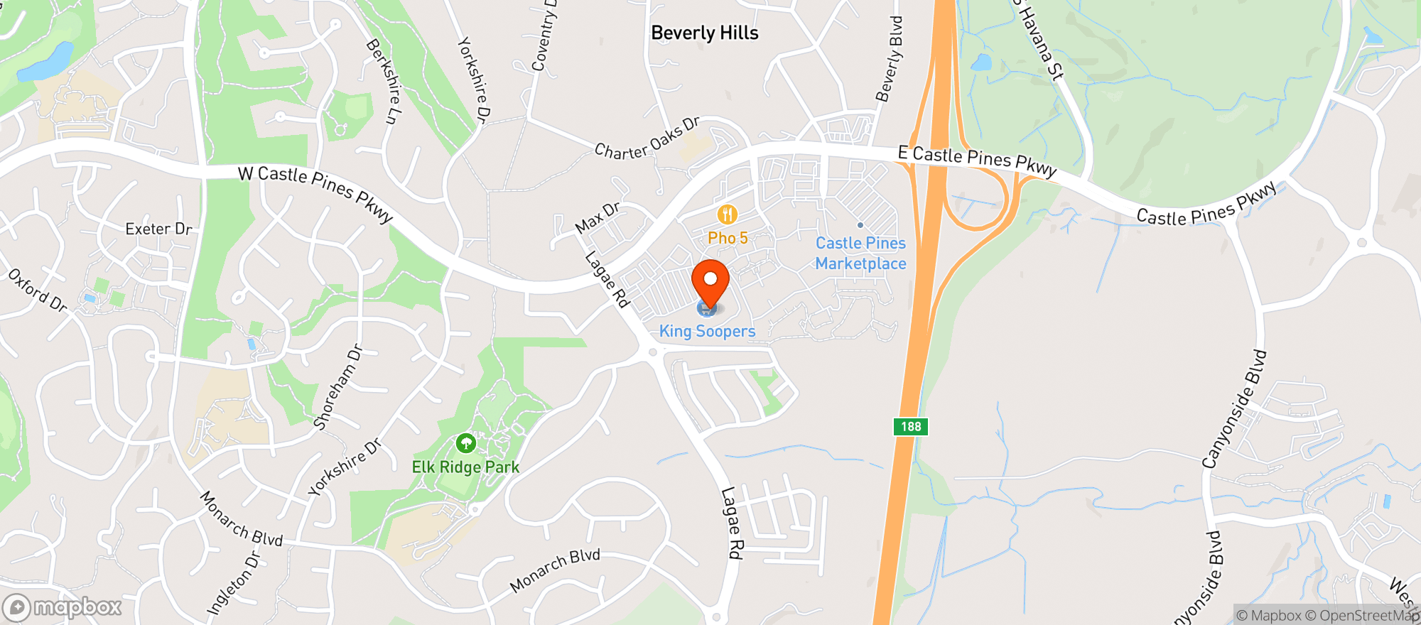 Map showing Kroger King Soopers