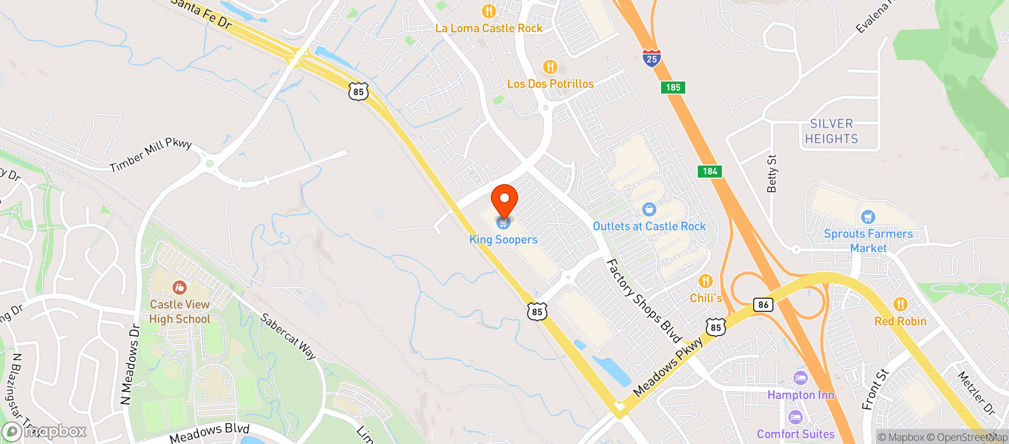 Map showing King Soopers