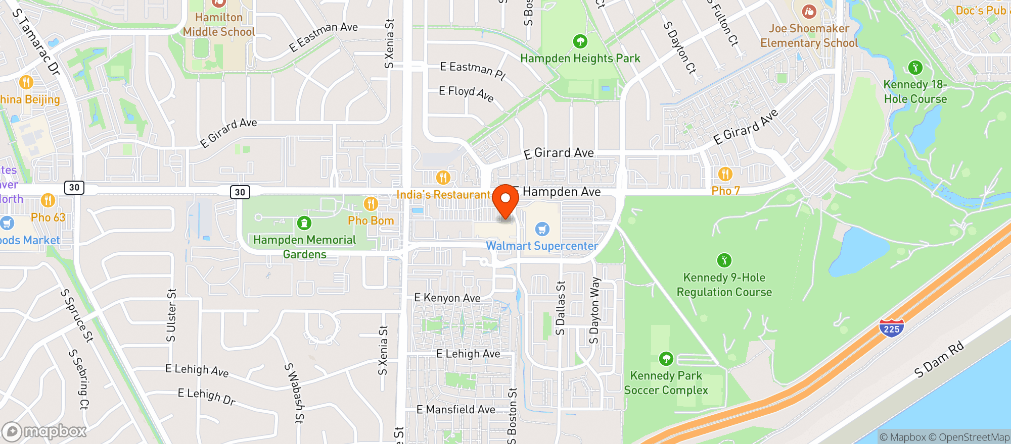 Map showing Nature's Medicine South Denver
