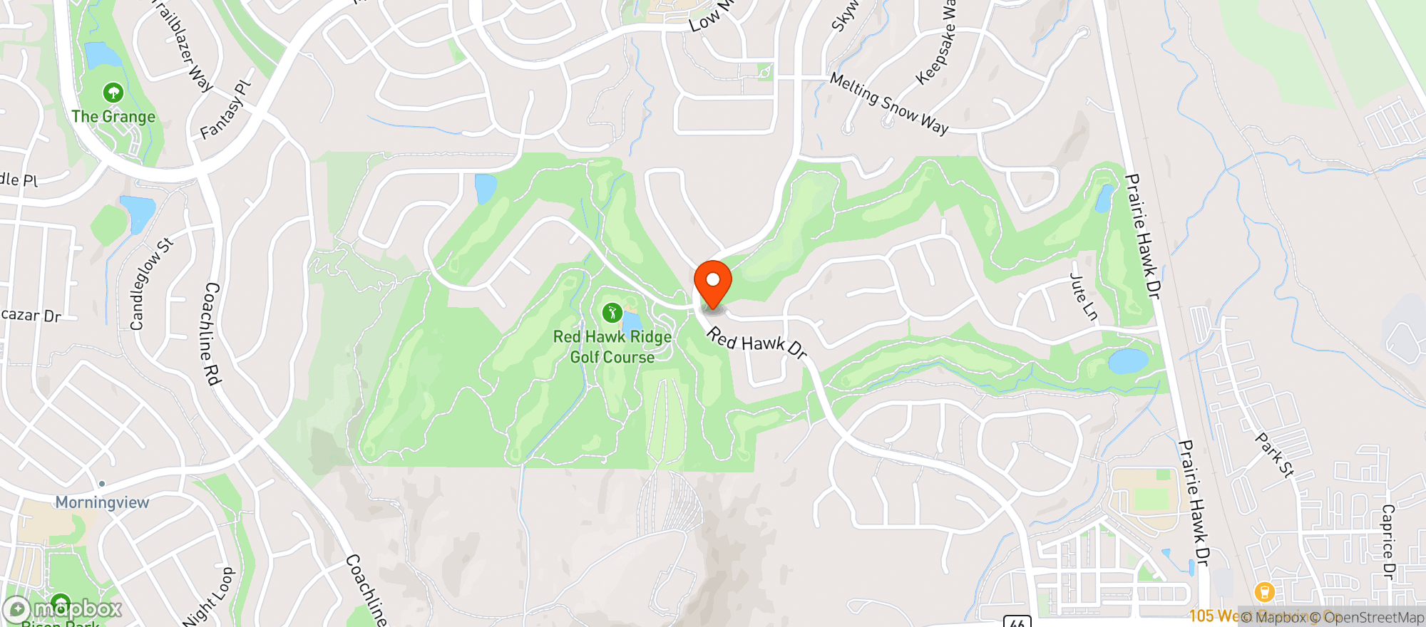 Map showing Red Hawk Ridge
