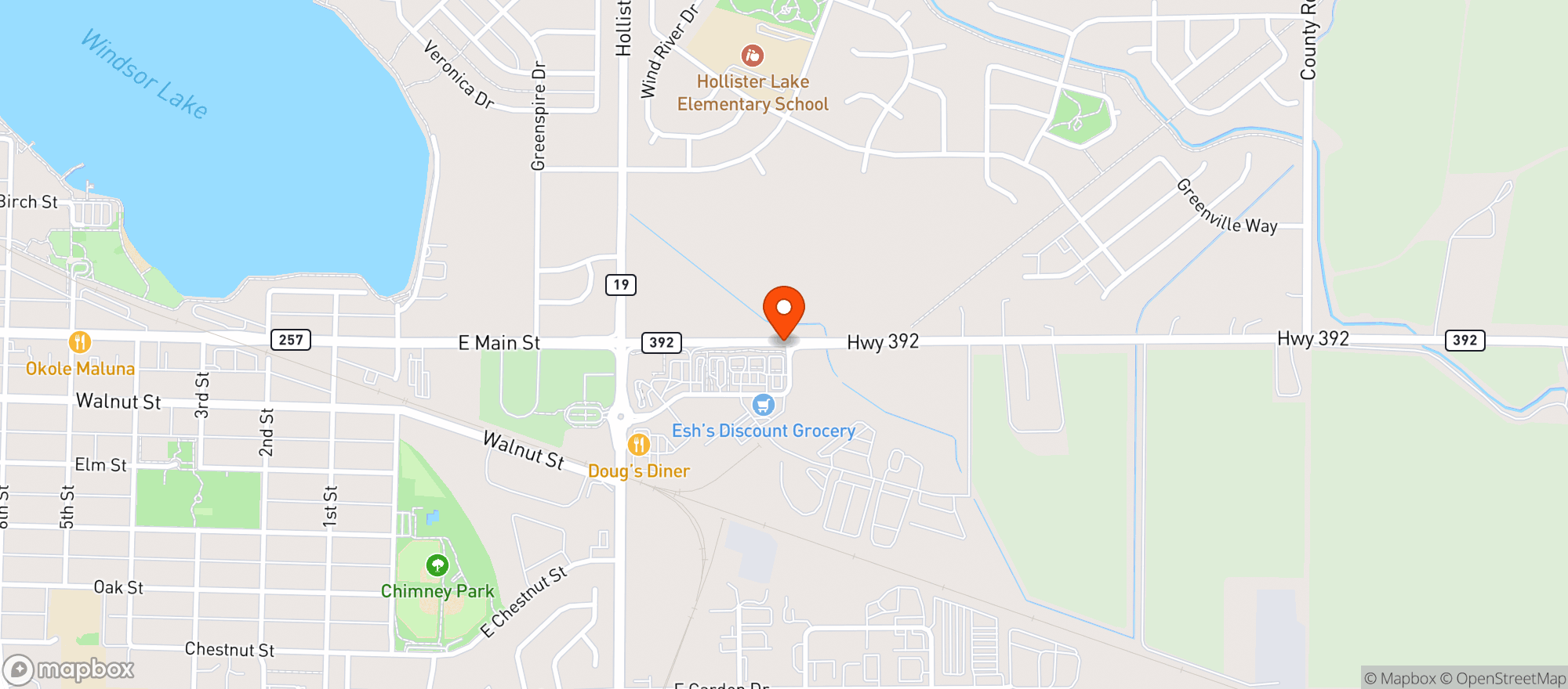 Map showing Windsor Craft Cooler