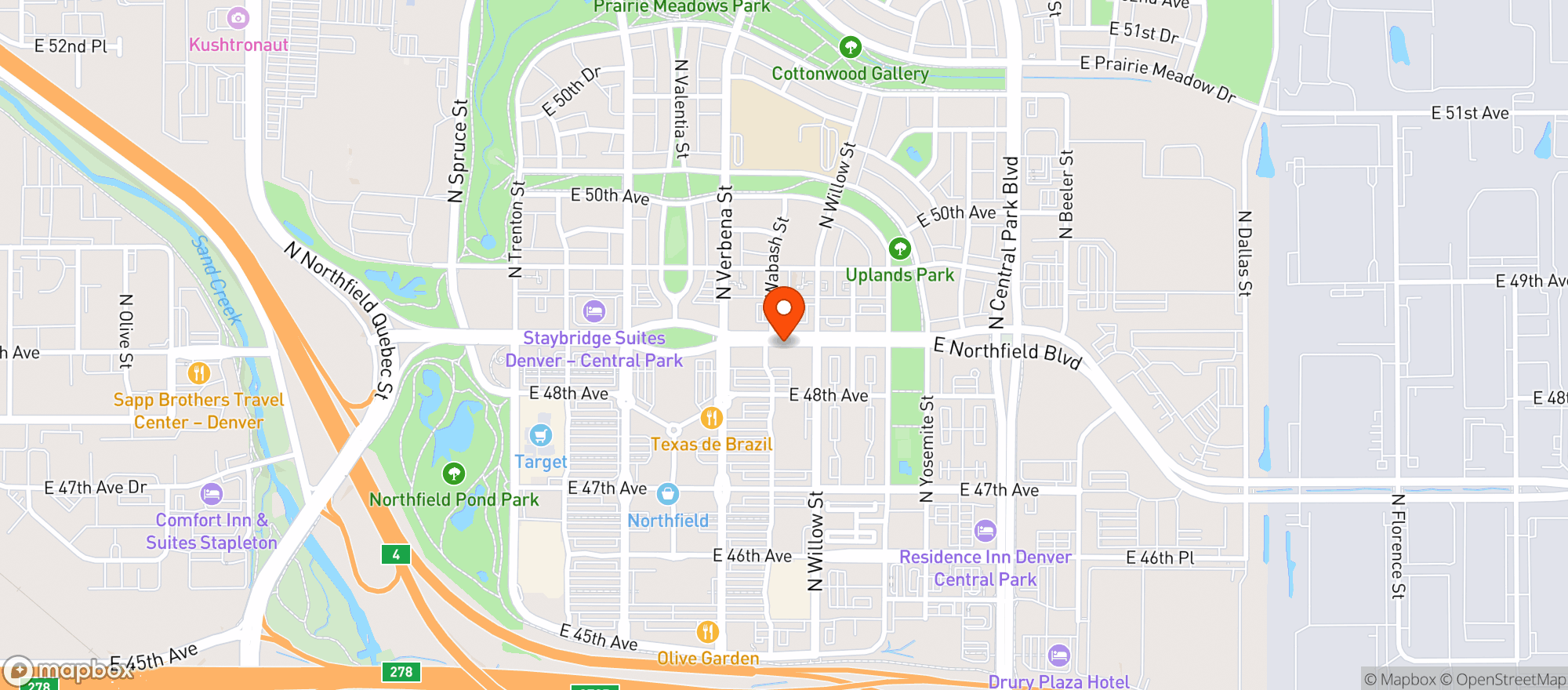 Map showing Texas Roadhouse