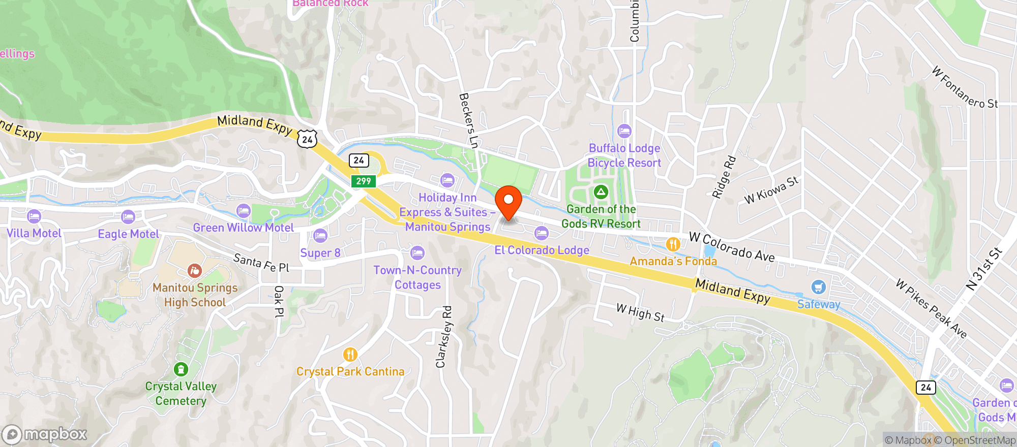 Map showing Emerald Fields - Manitou