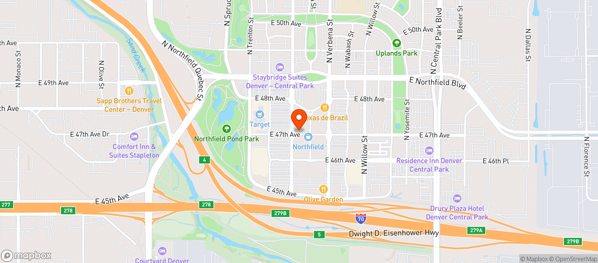 Map showing P F Changs China Bistro #9701