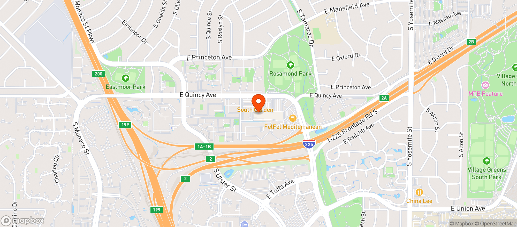 Map showing Dam Grille Sports & Tap Room