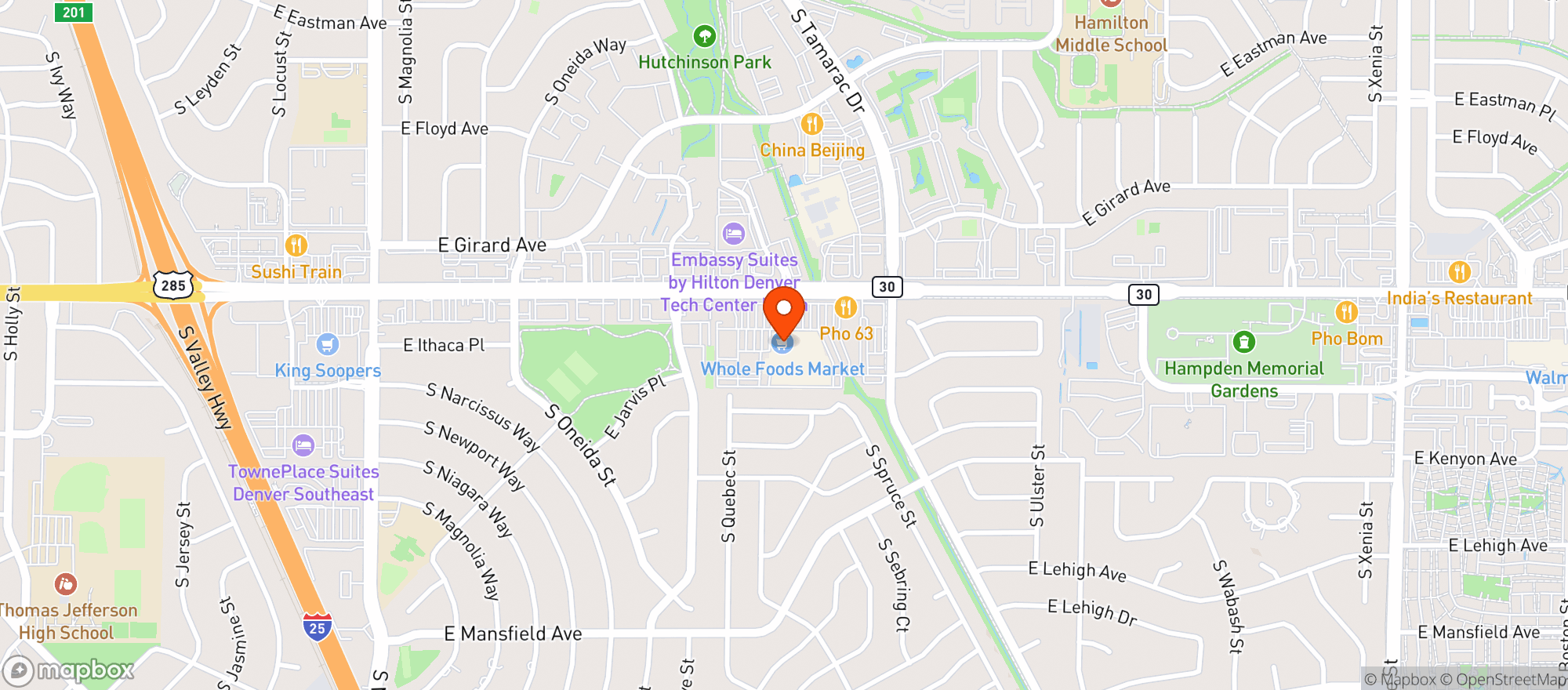 Map showing Whole Foods Market