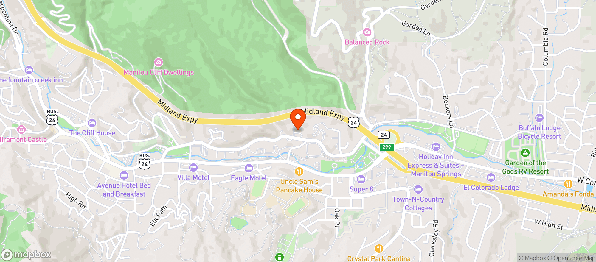 Map showing Craftwood Inn