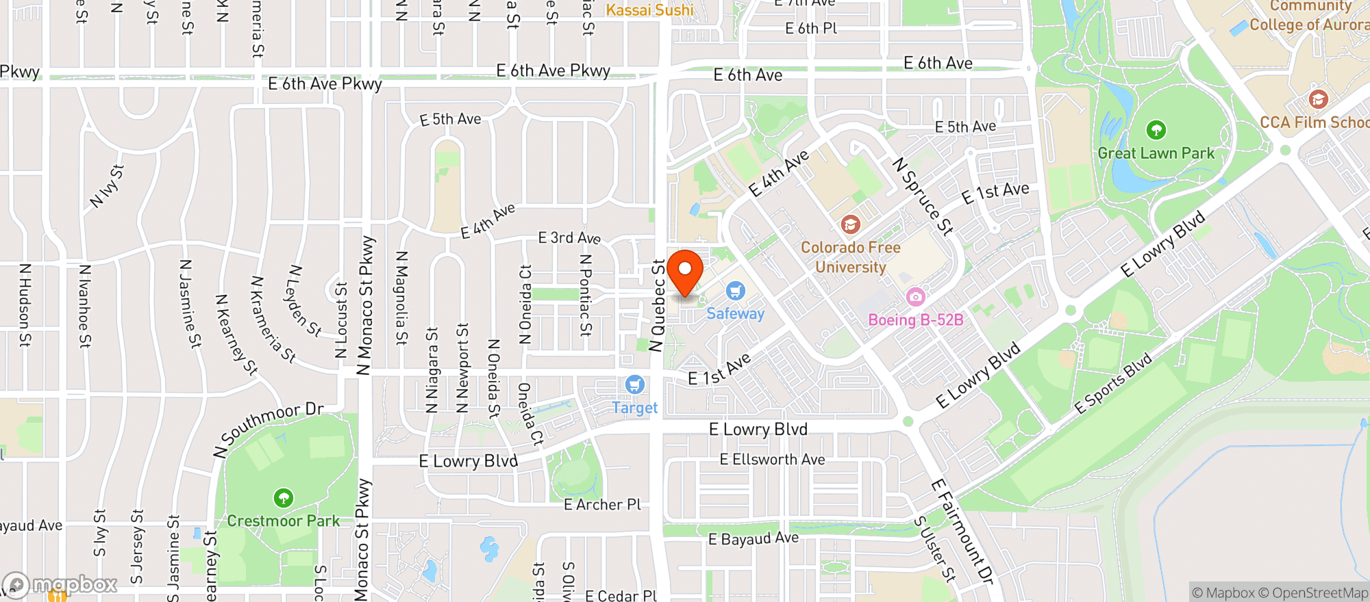 Map showing Lowry Liquors