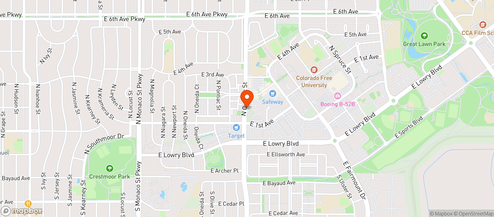 Map showing Safeway