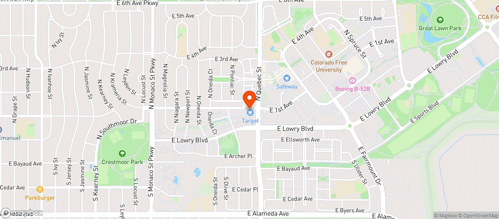 Map showing Target