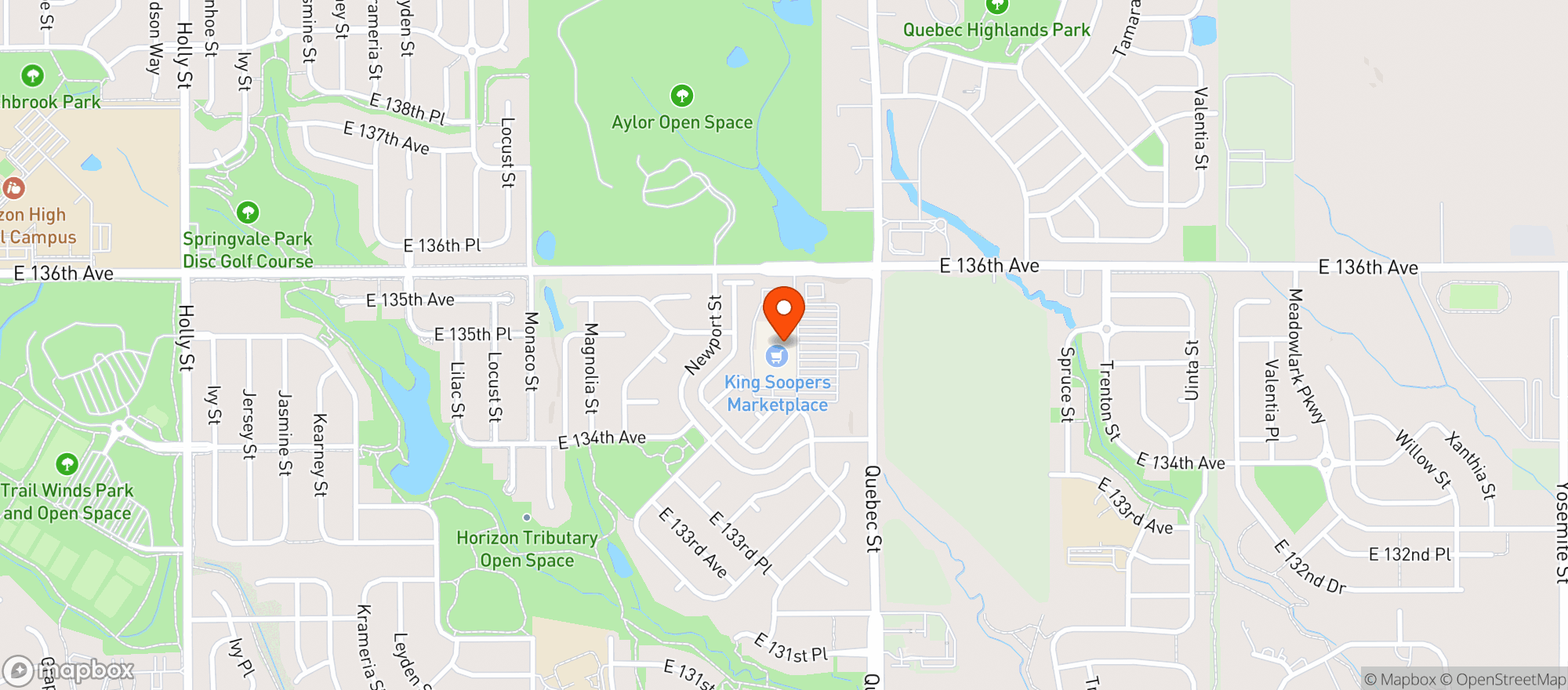 Map showing King Soopers