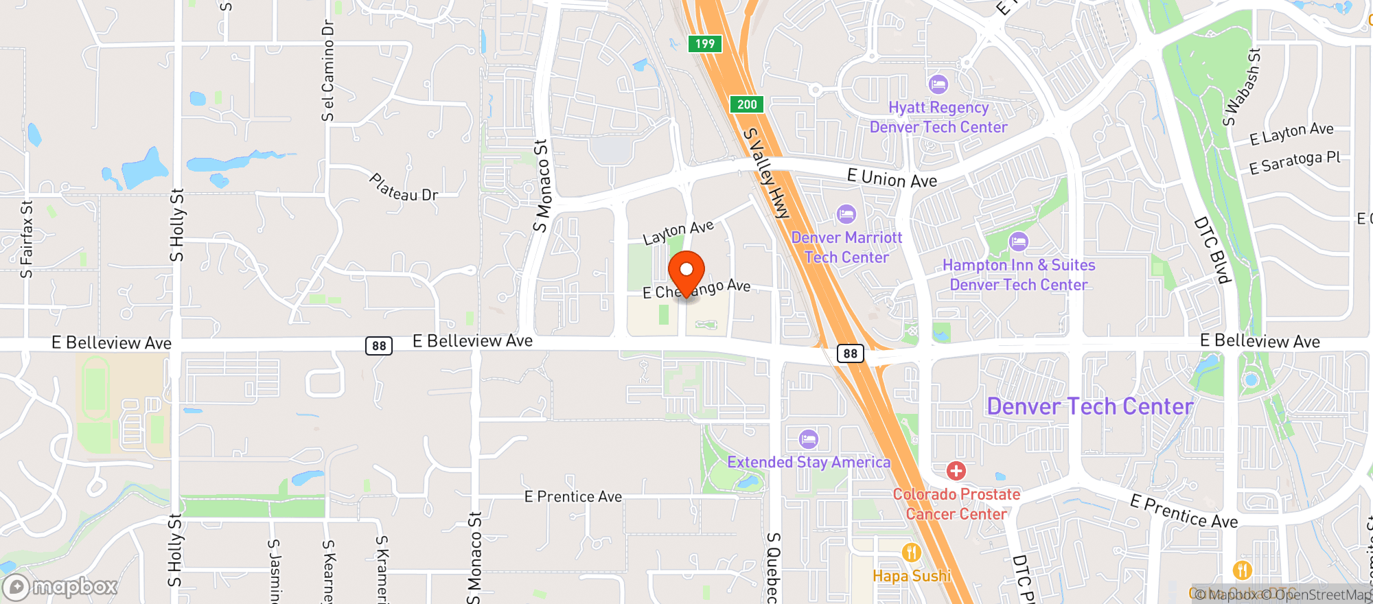 Map showing Peckish Pizza & Wings