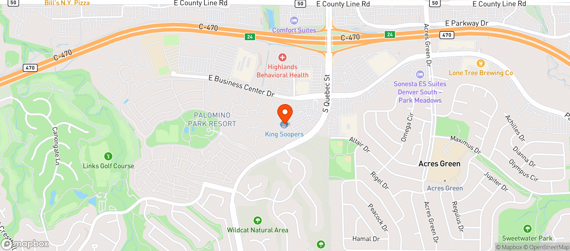 Map showing Kroger King Soopers