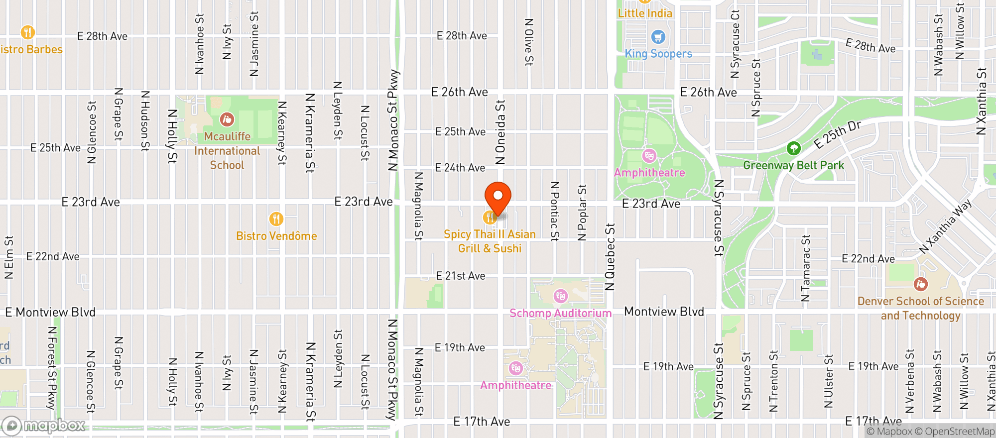 Map showing Oneida Liquors