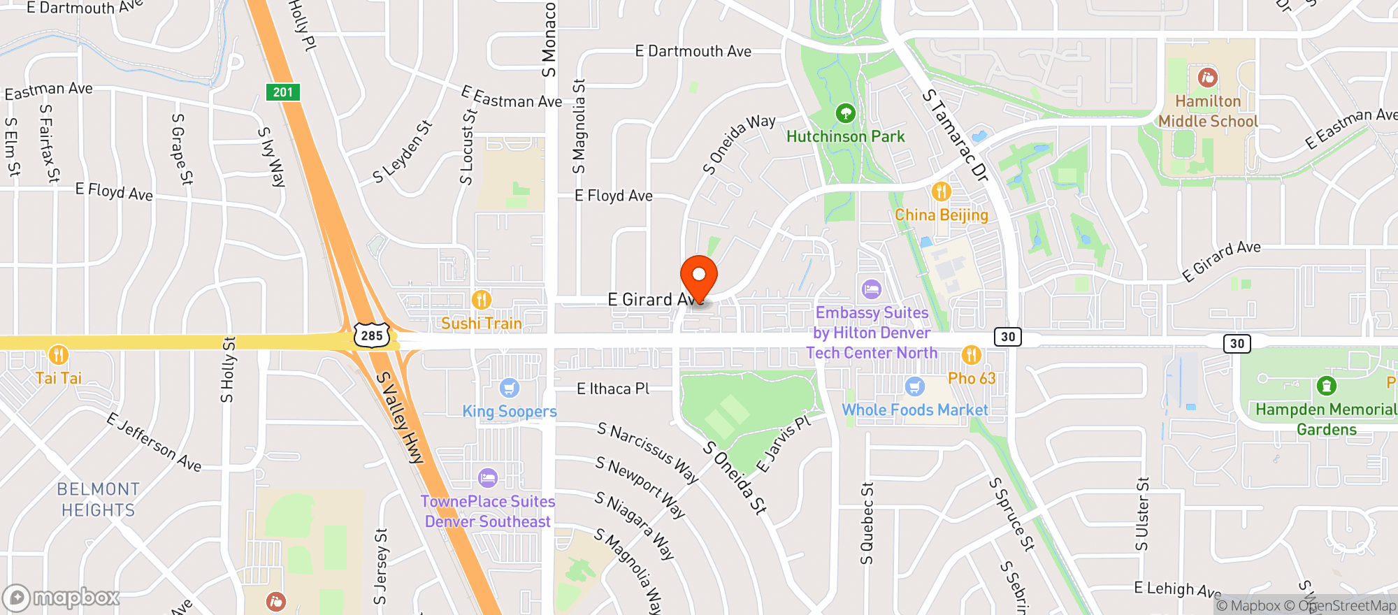 Map showing Green Cross Of Cherry Creek