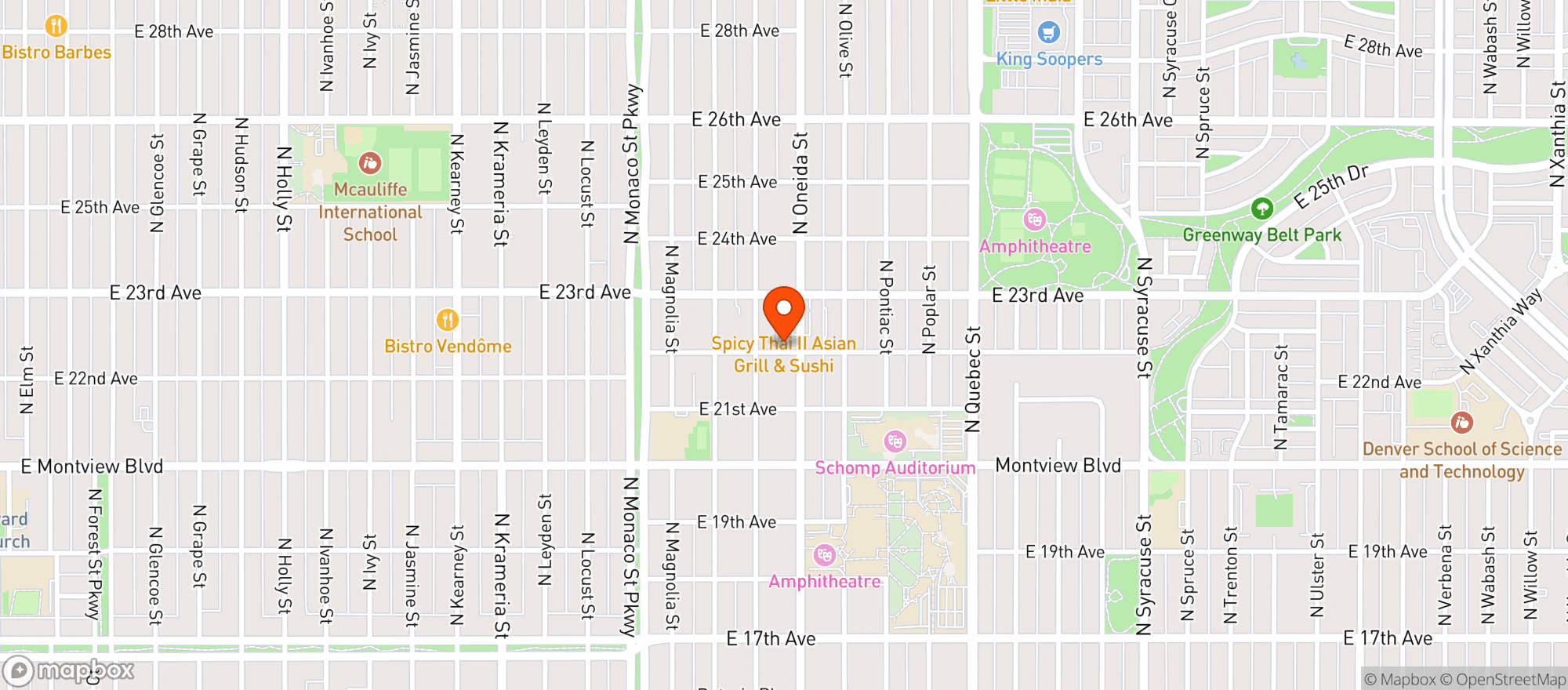 Map showing Esters Neighborhood Pub - Oneida